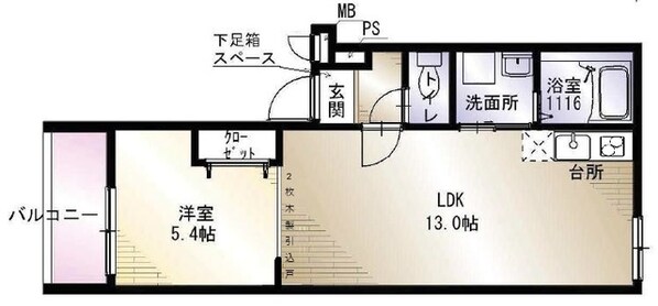 フジパレス桜井四丁目　A棟の物件間取画像